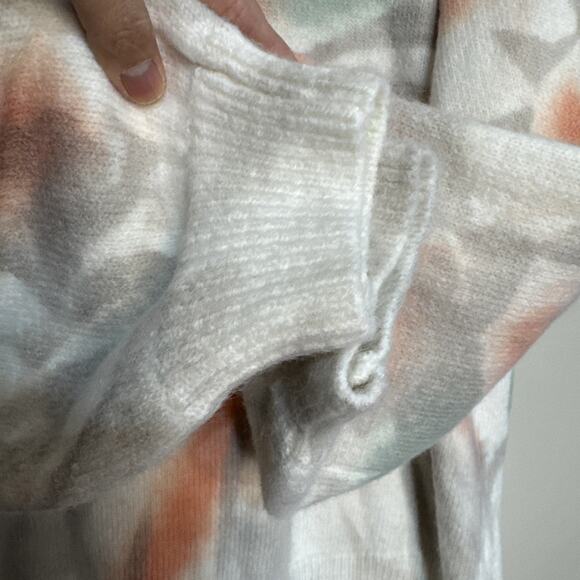 Pol Autumn Dreams Tie Dye Sweater Ivory Green Peach Tan Size M - Picture 5 of 10